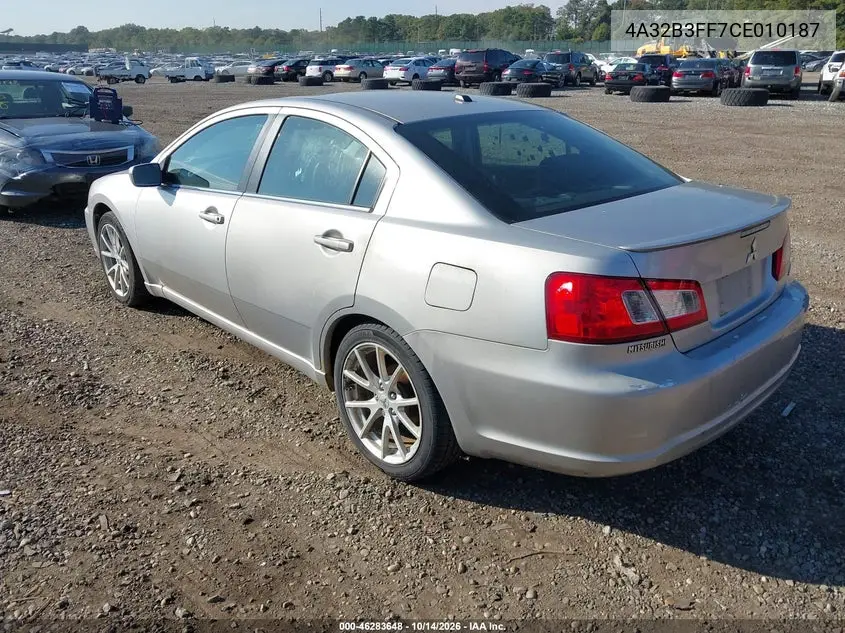 2012 MITSUBISHI GALANT VIN 4A32B3FF7CE010187 — фото 3