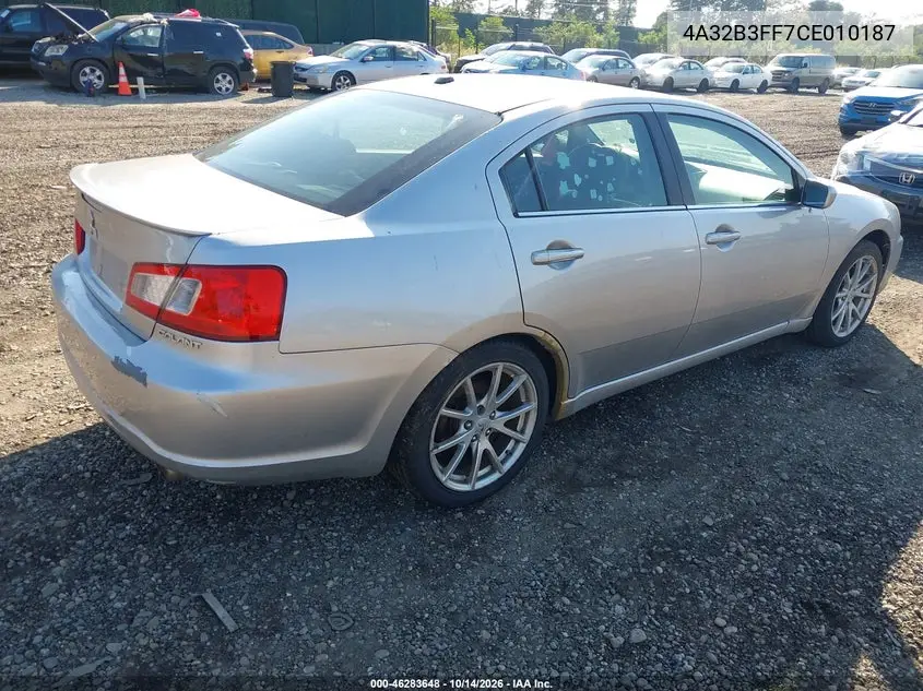 2012 MITSUBISHI GALANT VIN 4A32B3FF7CE010187 — фото 4