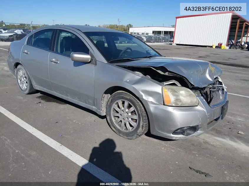 MITSUBISHI GALANT 2012, VIN 4A32B3FF6CE018202