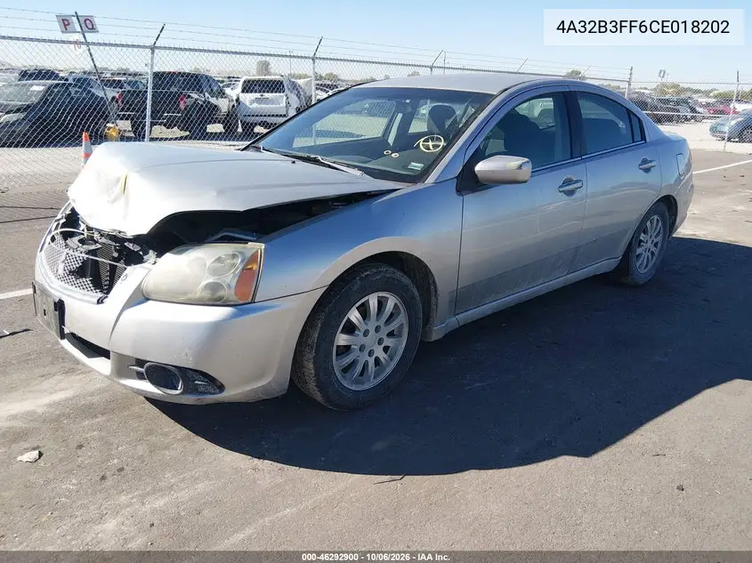 2012 MITSUBISHI GALANT VIN 4A32B3FF6CE018202 — фото 2