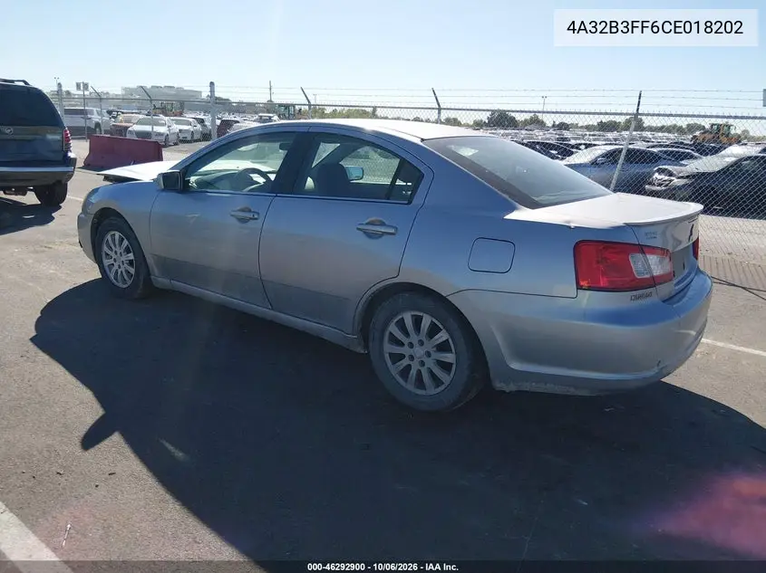 2012 MITSUBISHI GALANT VIN 4A32B3FF6CE018202 — фото 3