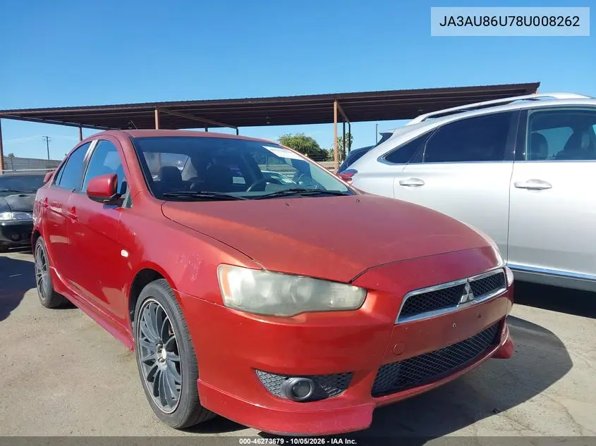 MITSUBISHI LANCER 2008, VIN JA3AU86U78U008262