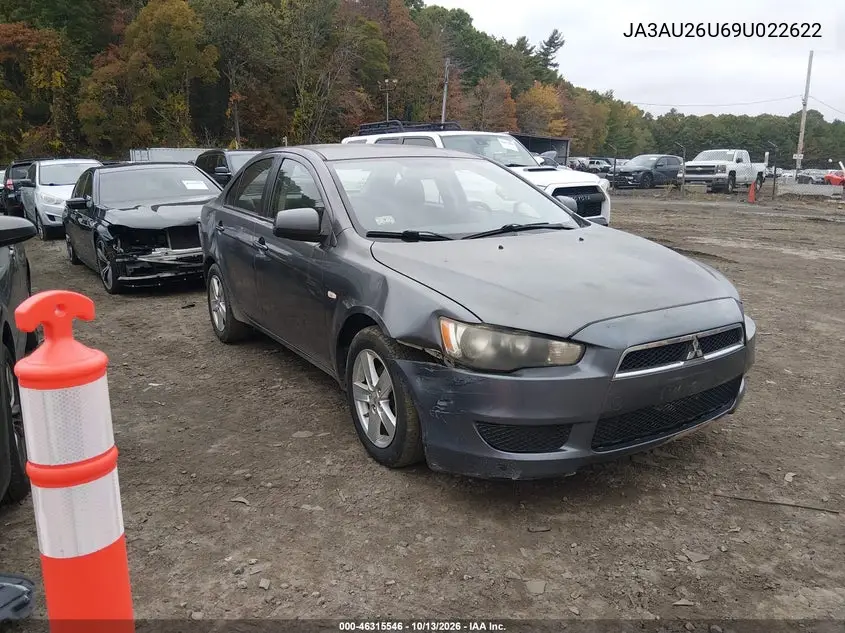 MITSUBISHI LANCER 2009, VIN JA3AU26U69U022622