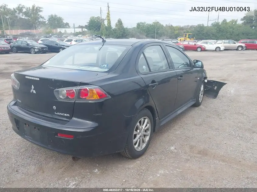 2011 MITSUBISHI LANCER VIN JA32U2FU4BU010043 — фото 4