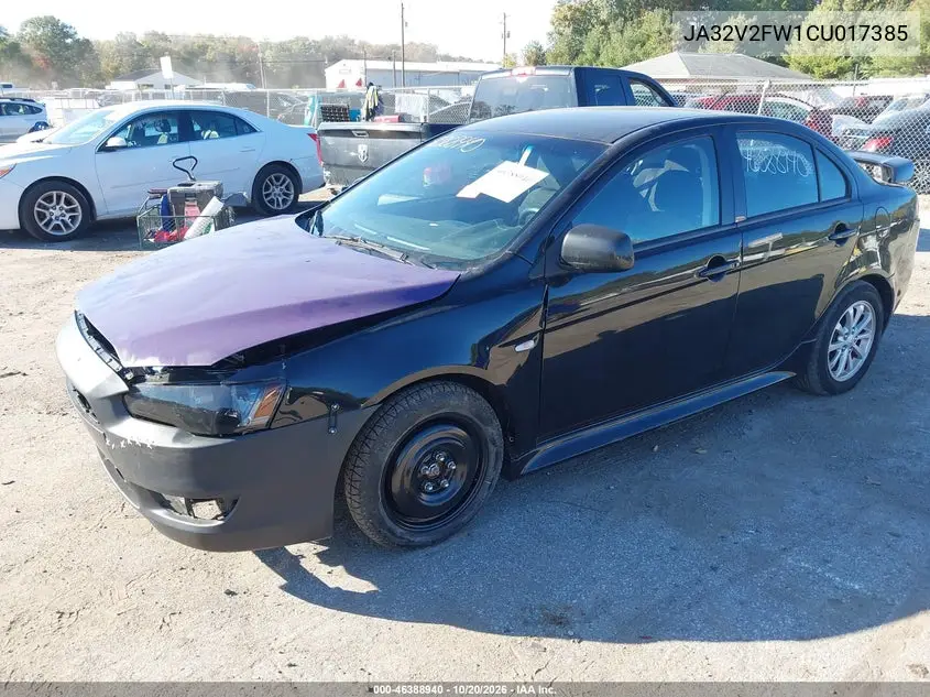 2012 MITSUBISHI LANCER VIN JA32V2FW1CU017385 — фото 2