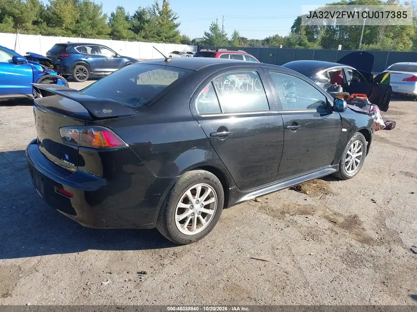 2012 MITSUBISHI LANCER VIN JA32V2FW1CU017385 — фото 4