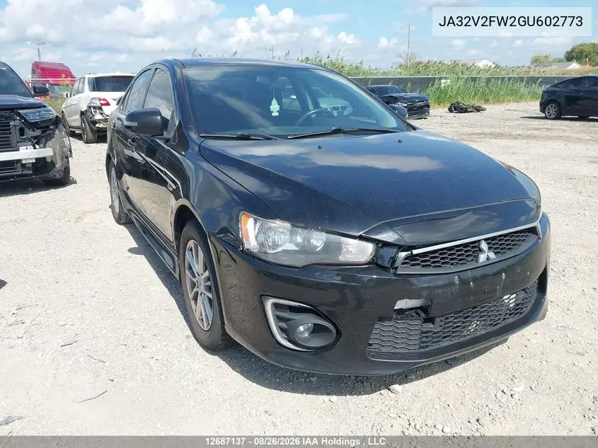 MITSUBISHI LANCER 2016, VIN JA32V2FW2GU602773