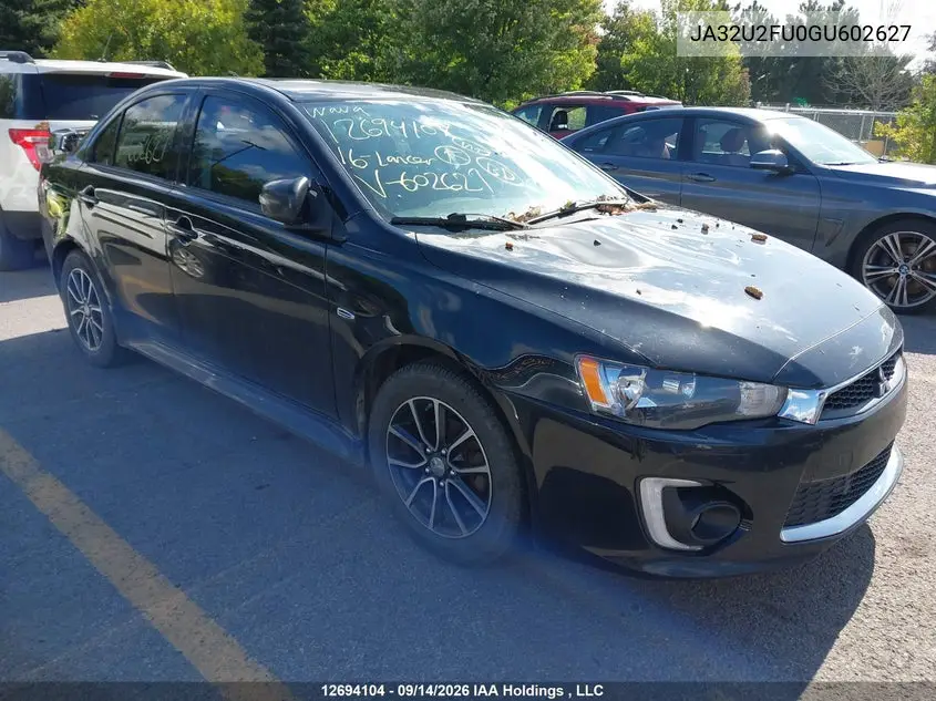 MITSUBISHI LANCER 2016, VIN JA32U2FU0GU602627