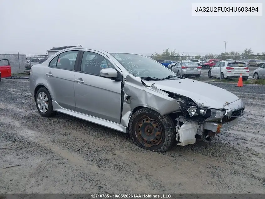 MITSUBISHI LANCER 2017, VIN JA32U2FUXHU603494