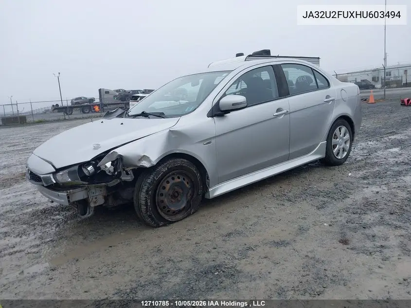 2017 MITSUBISHI LANCER VIN JA32U2FUXHU603494 — фото 2