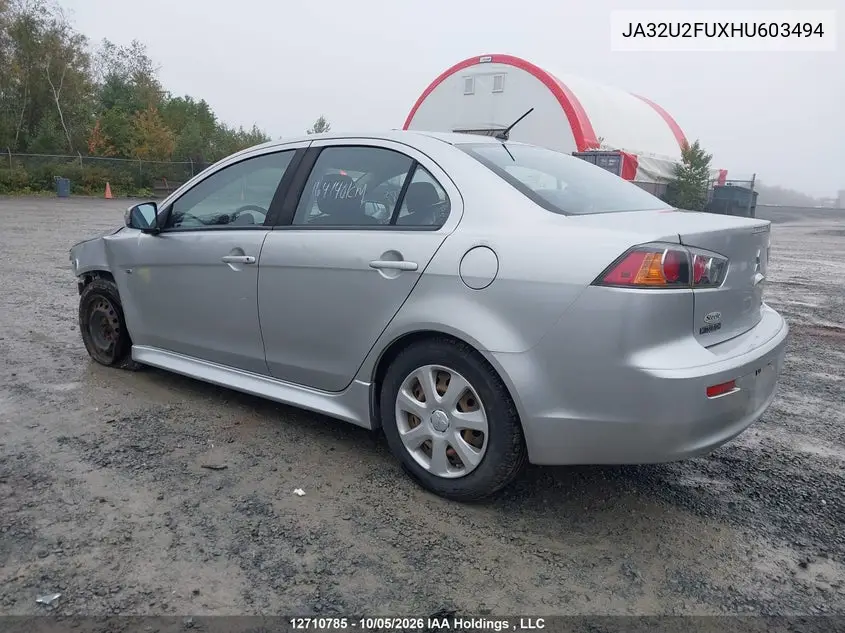 2017 MITSUBISHI LANCER VIN JA32U2FUXHU603494 — фото 3