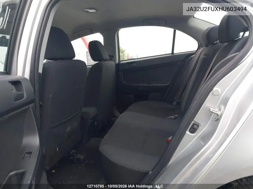 2017 MITSUBISHI LANCER VIN JA32U2FUXHU603494 — фото 8