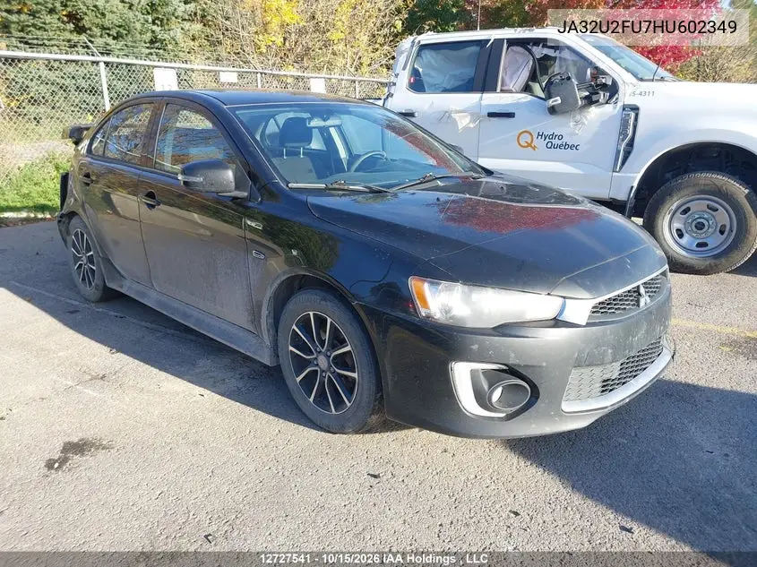 MITSUBISHI LANCER 2017, VIN JA32U2FU7HU602349