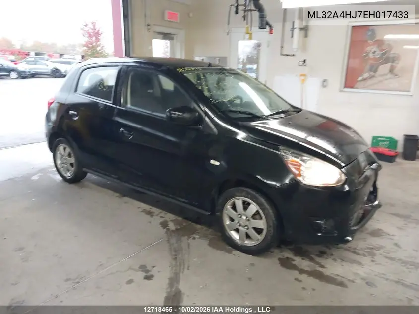 MITSUBISHI MIRAGE 2014, VIN ML32A4HJ7EH017433