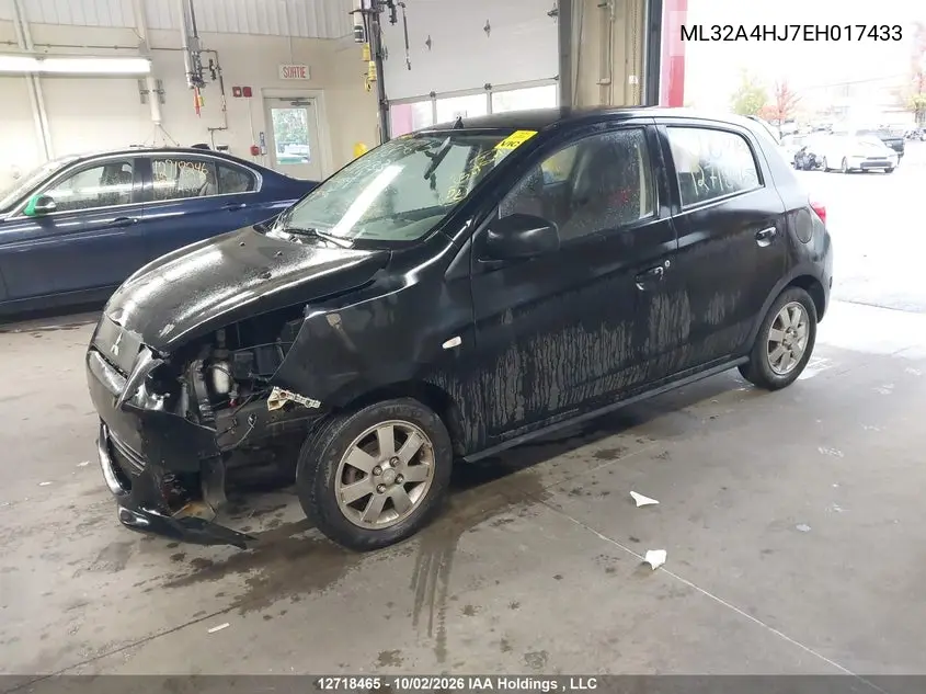 2014 MITSUBISHI MIRAGE VIN ML32A4HJ7EH017433 — фото 2