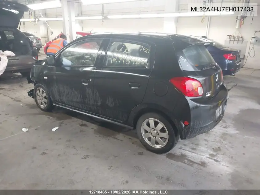 2014 MITSUBISHI MIRAGE VIN ML32A4HJ7EH017433 — фото 3