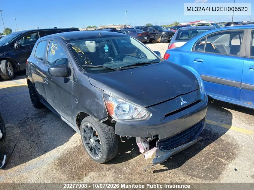 MITSUBISHI MIRAGE 2014, VIN ML32A4HJ2EH006520
