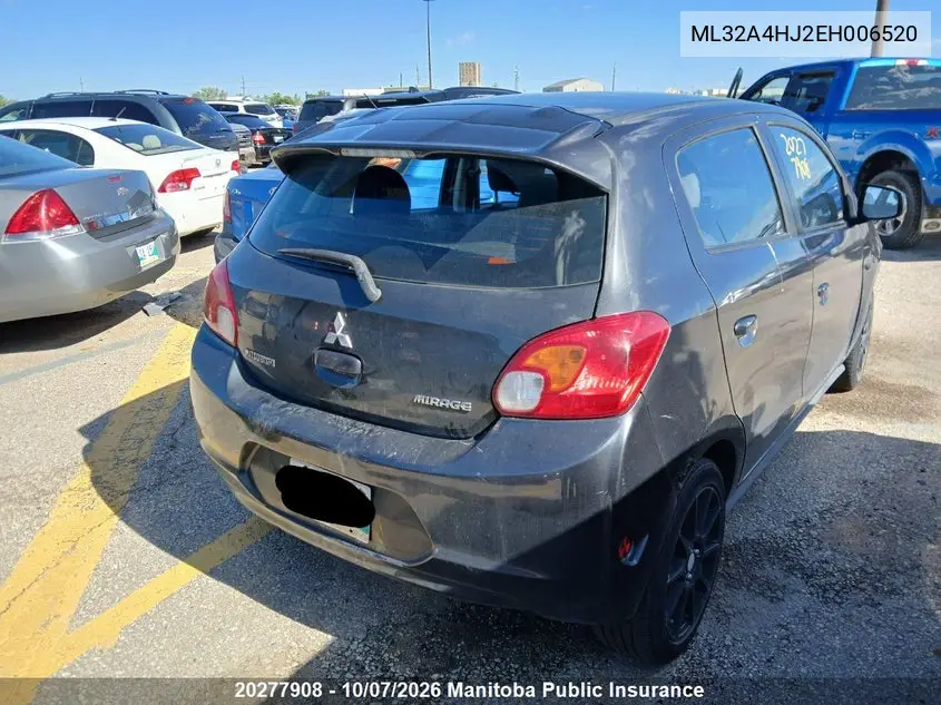 2014 MITSUBISHI MIRAGE VIN ML32A4HJ2EH006520 — фото 3