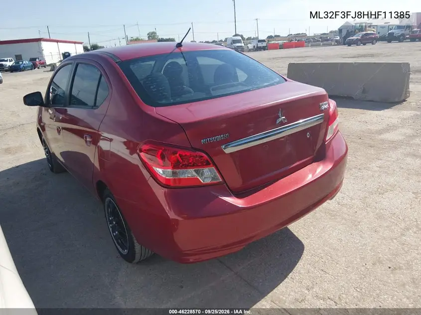2017 MITSUBISHI MIRAGE VIN ML32F3FJ8HHF11385 — фото 3