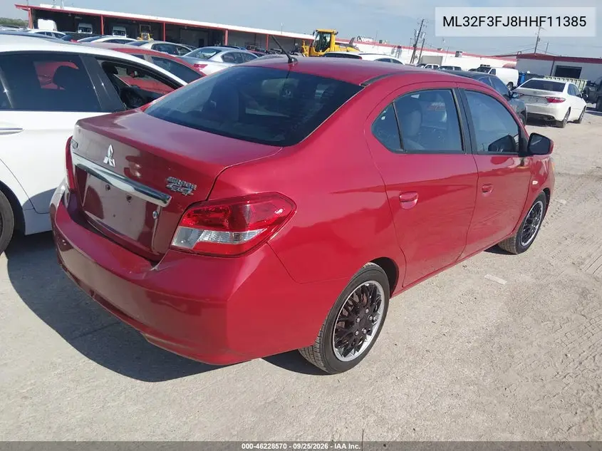 2017 MITSUBISHI MIRAGE VIN ML32F3FJ8HHF11385 — фото 4