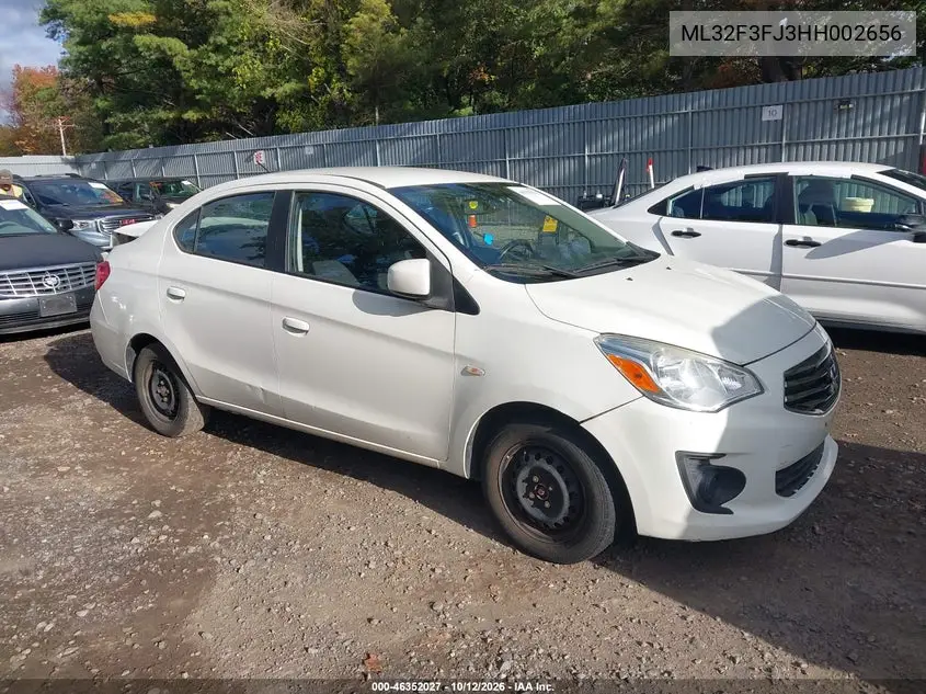 MITSUBISHI MIRAGE 2017, VIN ML32F3FJ3HH002656