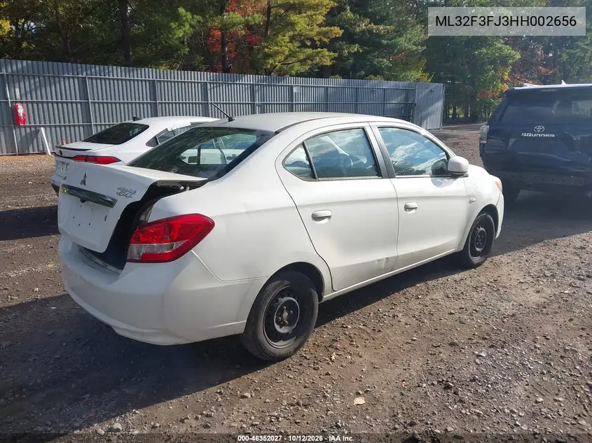 2017 MITSUBISHI MIRAGE VIN ML32F3FJ3HH002656 — фото 4