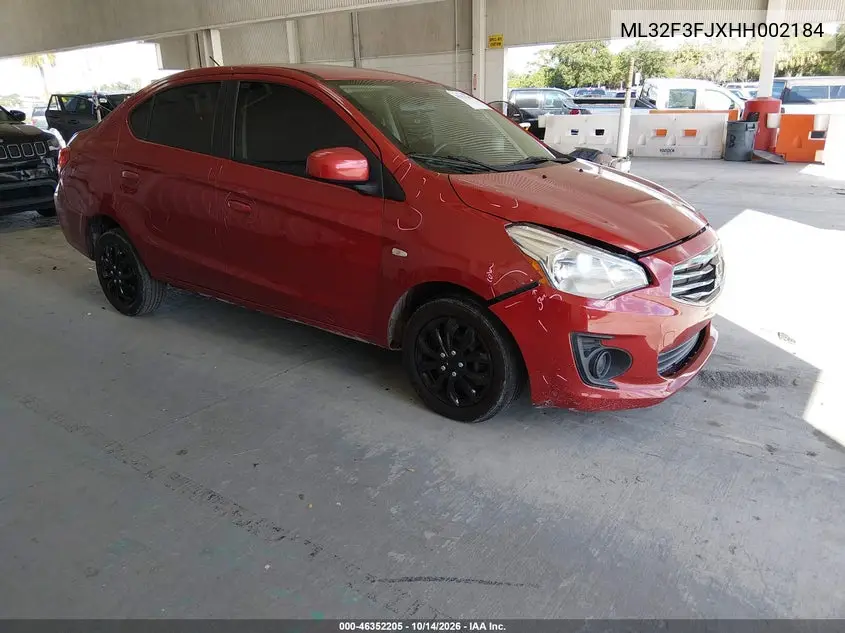 MITSUBISHI MIRAGE 2017, VIN ML32F3FJXHH002184