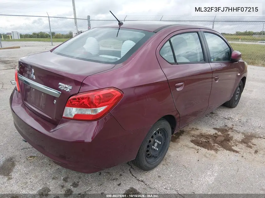 2017 MITSUBISHI MIRAGE VIN ML32F3FJ7HHF07215 — фото 4