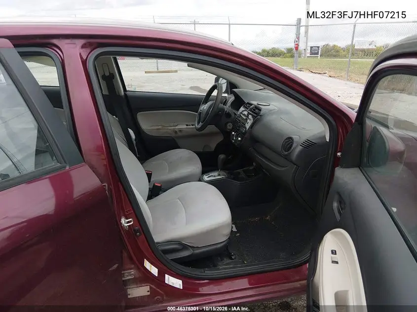 2017 MITSUBISHI MIRAGE VIN ML32F3FJ7HHF07215 — фото 5