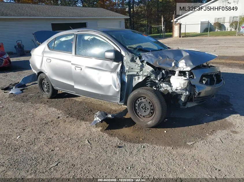 MITSUBISHI MIRAGE 2017, VIN ML32F3FJ5HHF05849