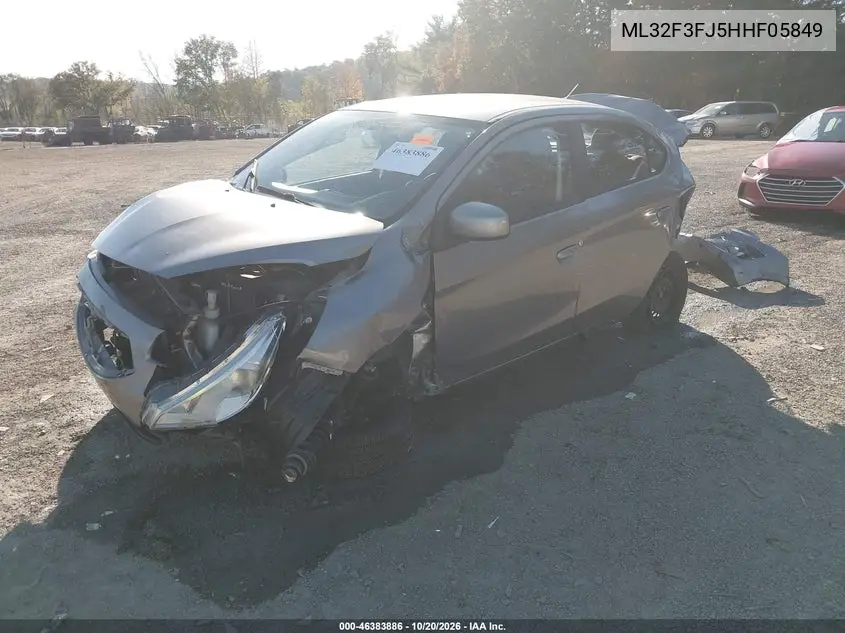 2017 MITSUBISHI MIRAGE VIN ML32F3FJ5HHF05849 — фото 2
