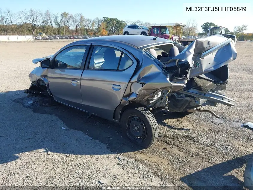 2017 MITSUBISHI MIRAGE VIN ML32F3FJ5HHF05849 — фото 3