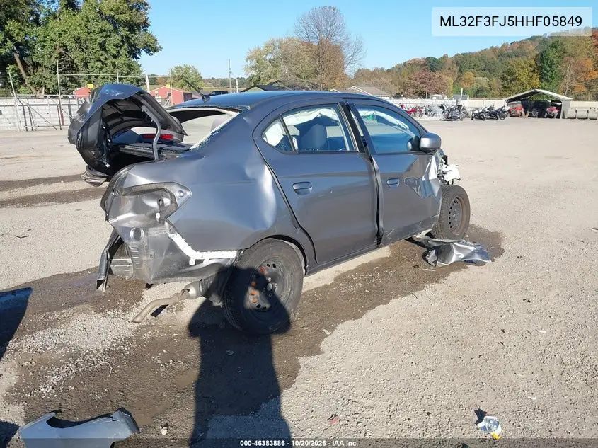 2017 MITSUBISHI MIRAGE VIN ML32F3FJ5HHF05849 — фото 4