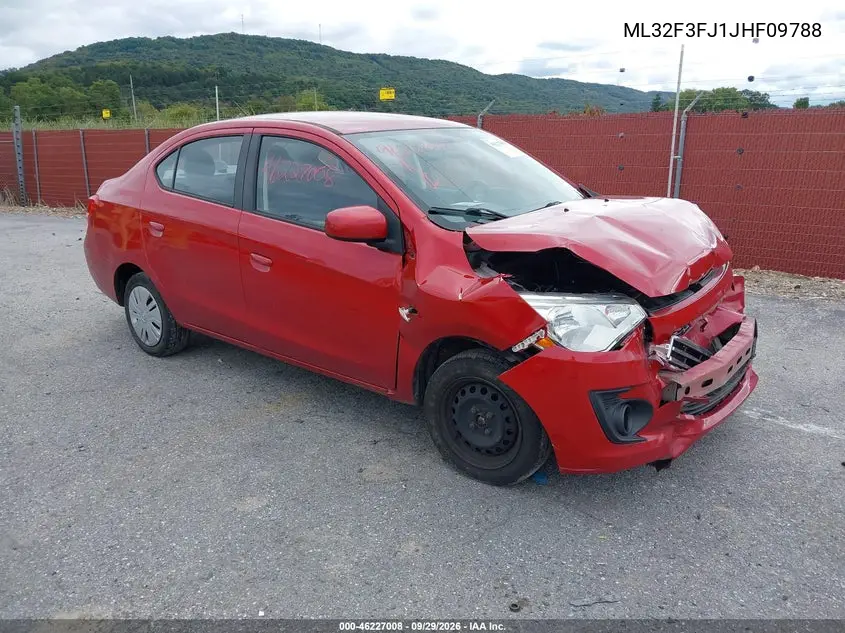 MITSUBISHI MIRAGE 2018, VIN ML32F3FJ1JHF09788