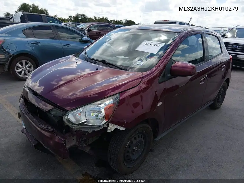 2019 MITSUBISHI MIRAGE VIN ML32A3HJ2KH010279 — фото 2