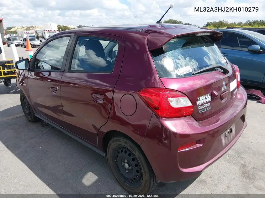 2019 MITSUBISHI MIRAGE VIN ML32A3HJ2KH010279 — фото 3