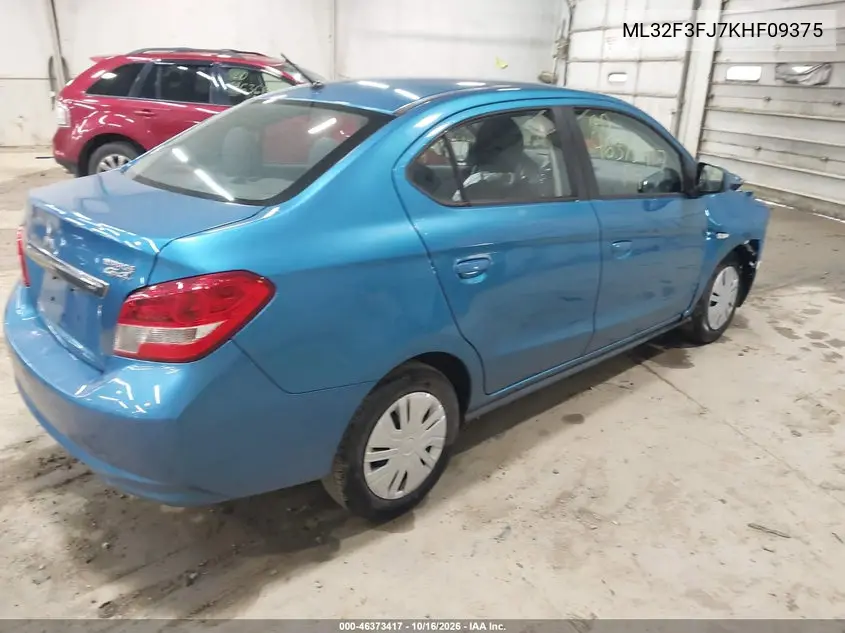 2019 MITSUBISHI MIRAGE VIN ML32F3FJ7KHF09375 — фото 4