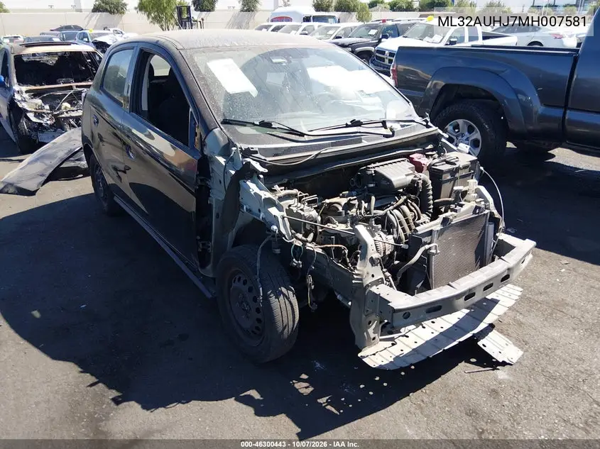 MITSUBISHI MIRAGE 2021, VIN ML32AUHJ7MH007581