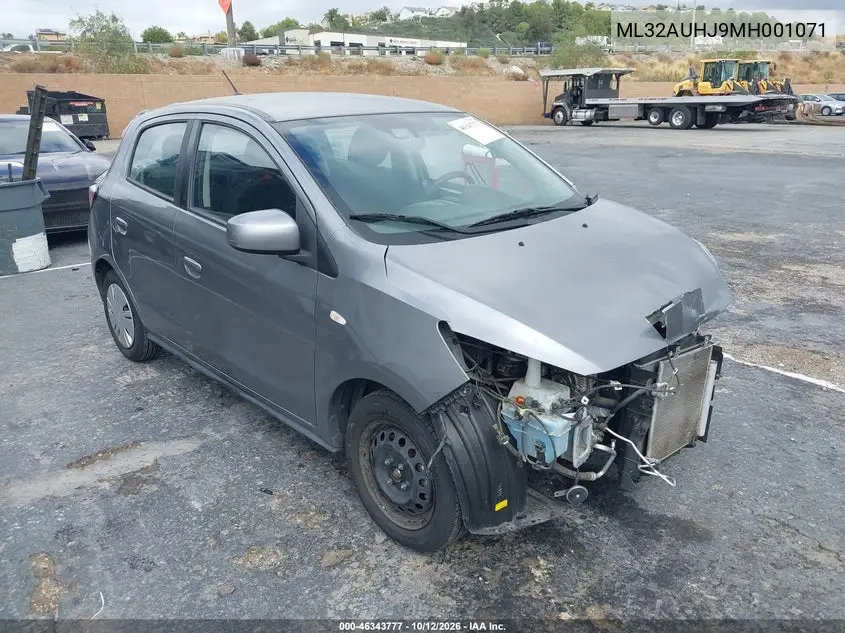 MITSUBISHI MIRAGE 2021, VIN ML32AUHJ9MH001071