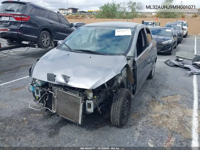 2021 MITSUBISHI MIRAGE VIN ML32AUHJ9MH001071 — фото 2