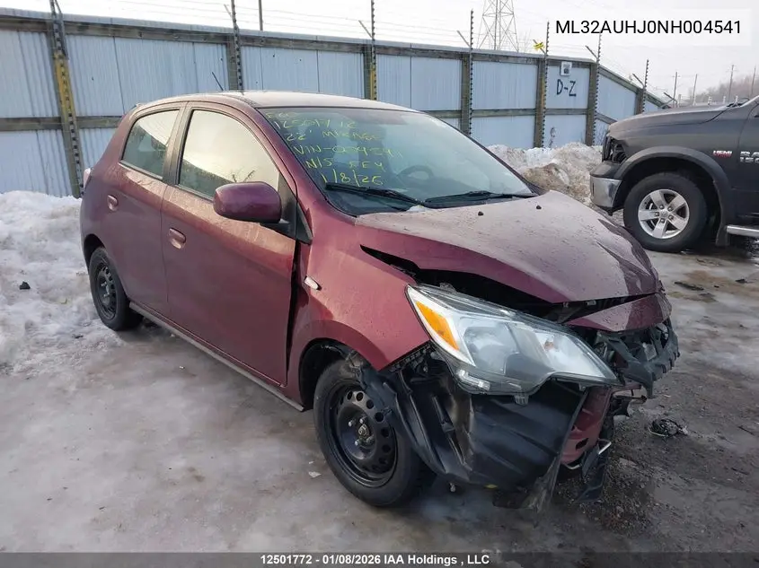 MITSUBISHI MIRAGE 2022, VIN ML32AUHJ0NH004541