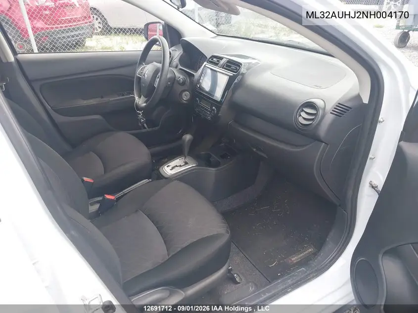 2022 MITSUBISHI MIRAGE VIN ML32AUHJ2NH004170 — фото 5