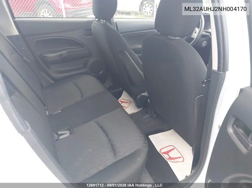 2022 MITSUBISHI MIRAGE VIN ML32AUHJ2NH004170 — фото 8