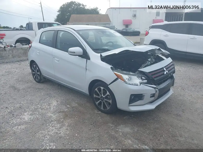 MITSUBISHI MIRAGE 2022, VIN ML32AWHJ0NH006396