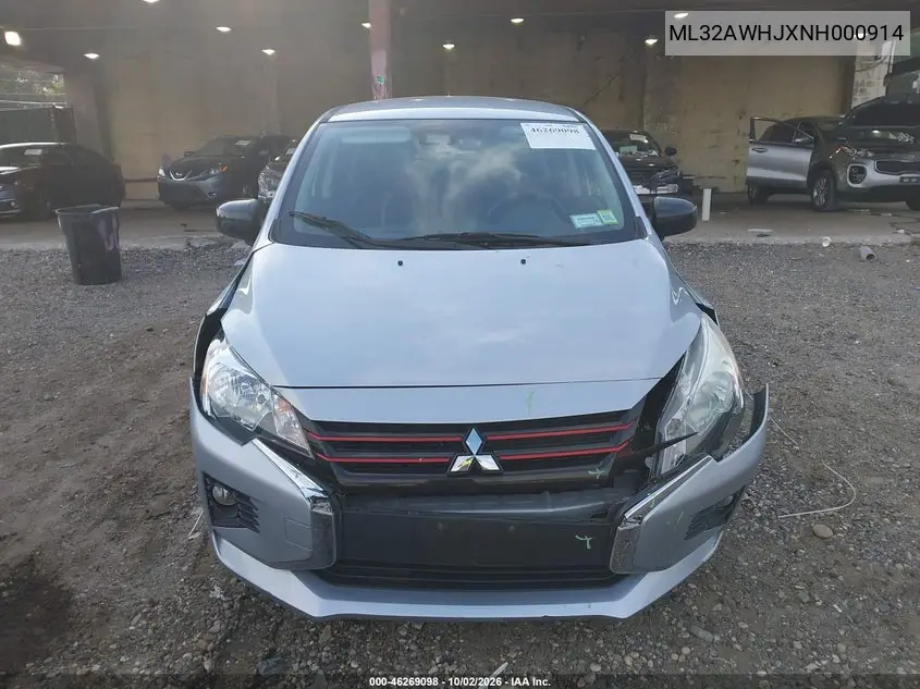2022 MITSUBISHI MIRAGE VIN ML32AWHJXNH000914 — фото 12