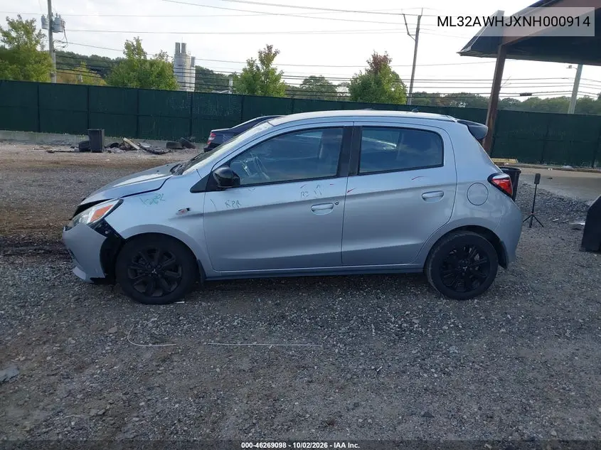 2022 MITSUBISHI MIRAGE VIN ML32AWHJXNH000914 — фото 14