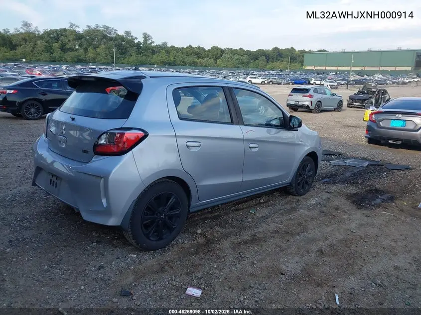 2022 MITSUBISHI MIRAGE VIN ML32AWHJXNH000914 — фото 4