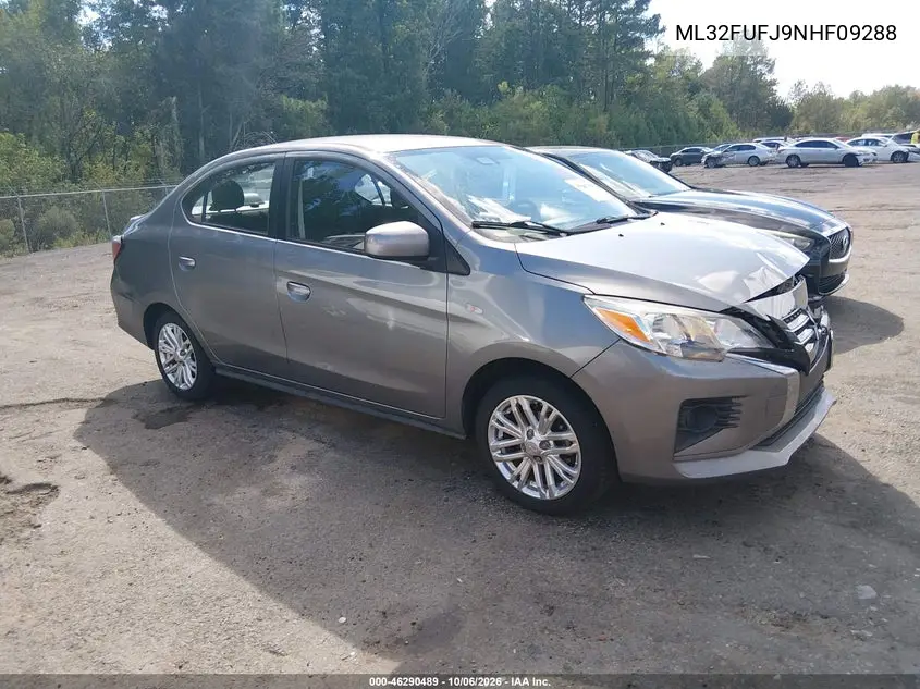 MITSUBISHI MIRAGE 2022, VIN ML32FUFJ9NHF09288