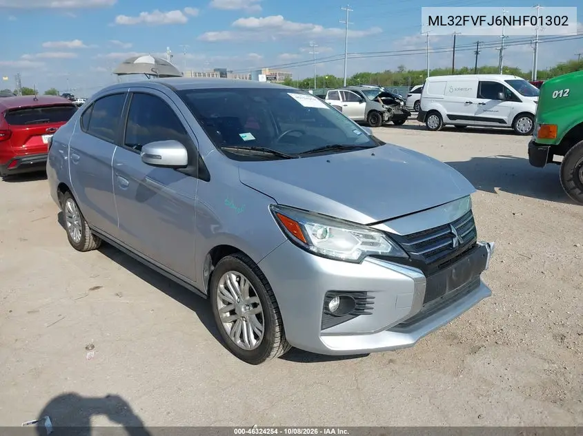 MITSUBISHI MIRAGE 2022, VIN ML32FVFJ6NHF01302