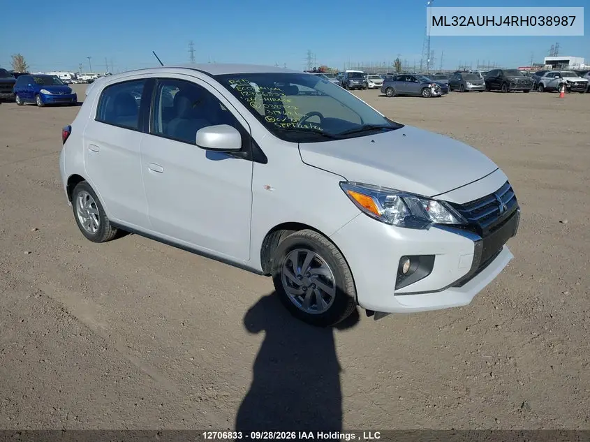 MITSUBISHI MIRAGE 2024, VIN ML32AUHJ4RH038987